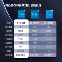 intel/英特尔12代酷睿i5-12400盒装处理器 6核心12线程电脑CPU