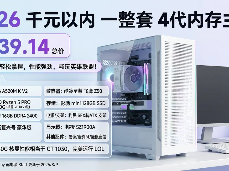 2026千元以内一整套4代内存主机